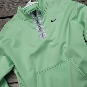 Large Nike Green Dri Fit 1/4 zip  Sweatshirt
